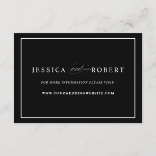 Cartão de Inserção do Site de Casamento Preto