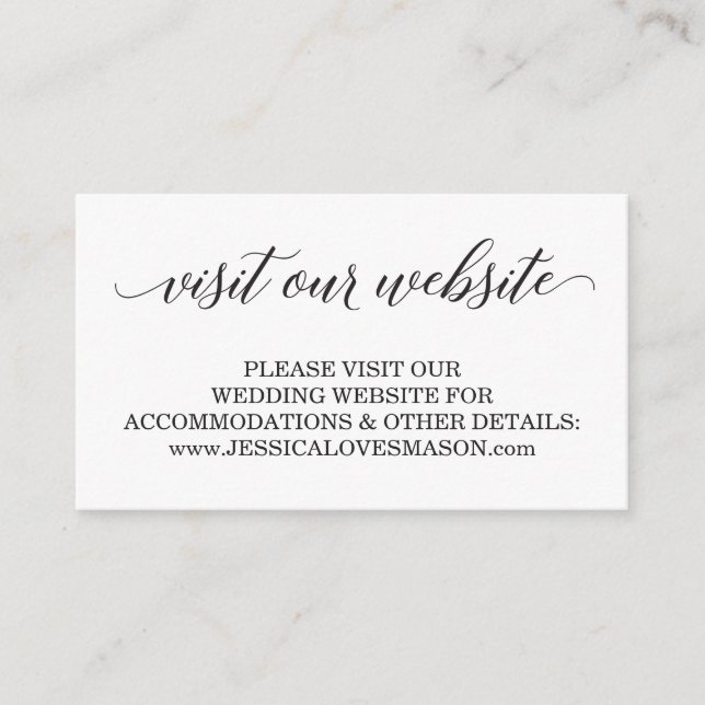 Cartão de Inserção do Site de Casamento - Script C (Frente)