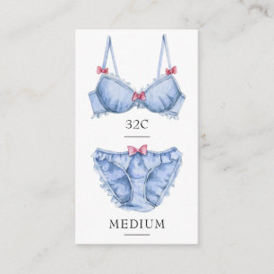 Cartão de Inserção do Tamanho da Lingerie Azul Fem