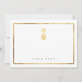 Cartão de inserção Dourado do abacaxi