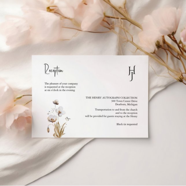 Cartão de Inserção Floral Boho – Cartão de Informa (Criador carregado)