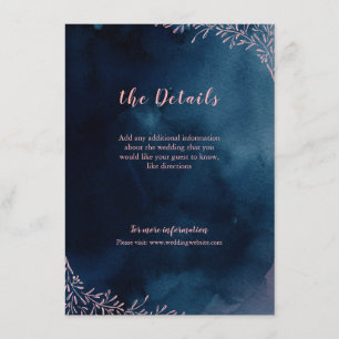 cartão de inserção floral rústico de marinho