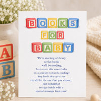 Cartão de Inserção para Chá de Bebê - Livros para
