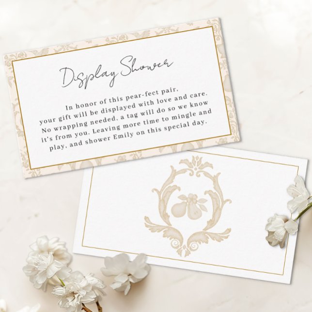 Cartão de Inserção para Chuveiro de Noiva Pérola P (Display Shower Card)