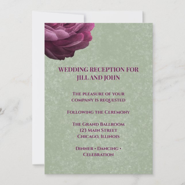 Cartão de Inserção para Recepção de Casamento em V (Frente)