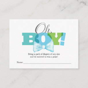 Cartão de Inserção para Sorteio de Fraldas Oh Boy