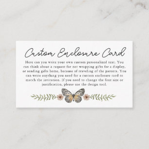 Cartão de Inserção Personalizado de Flor Selvagem