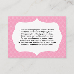 Cartão de inserção sem embrulho para baby shower o