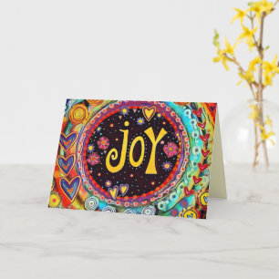 Cartão de Inspirividade de Uma PALAVRA "Joy"