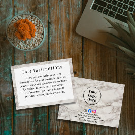 Cartão de Instrução de Mármore Beige