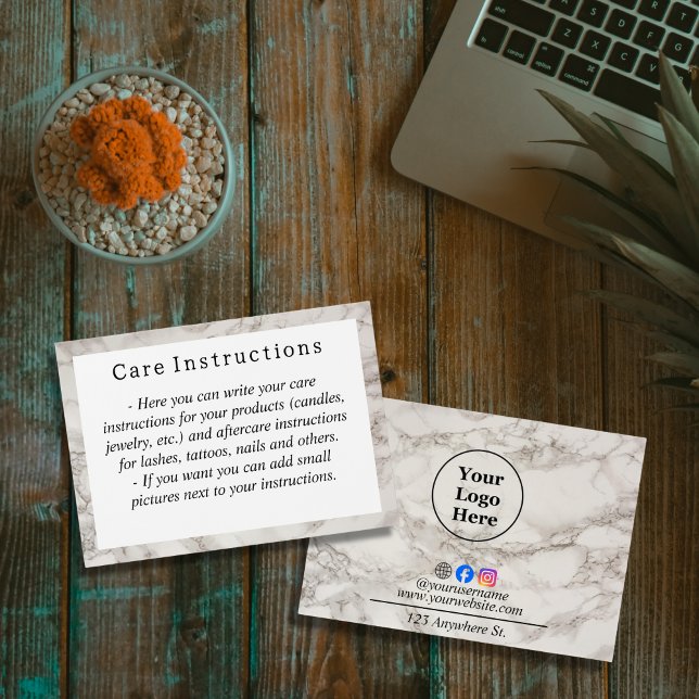 Cartão de Instrução de Mármore Beige (Criador carregado)