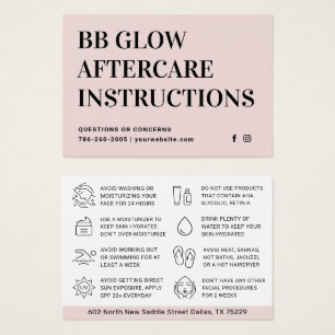 Cartão de Instrução de Pós-Cuidados Faciais BB GLO