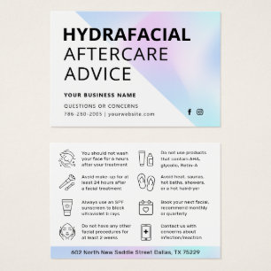 Cartão de Instrução HidraFacial Pós-Cuidados