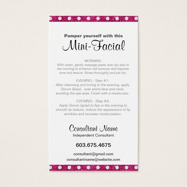 Cartão de Instrução MiniFacial (Frente)