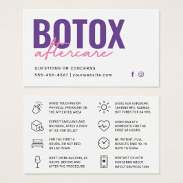 Cartão de Instrução Pós-Cuidados com Encher Botox