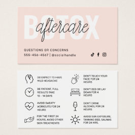 Cartão de Instrução Pós-Cuidados com Encher Botox
