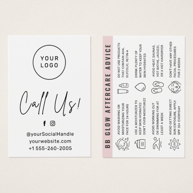 Cartão de instruções de acompanhamento de brilho B (Frente & Verso)