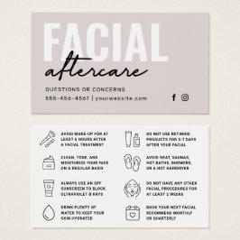 Cartão de instruções de acompanhamento facial a co