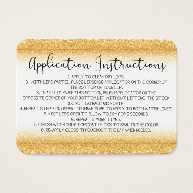 Cartão de instruções de aplicação (Frente)