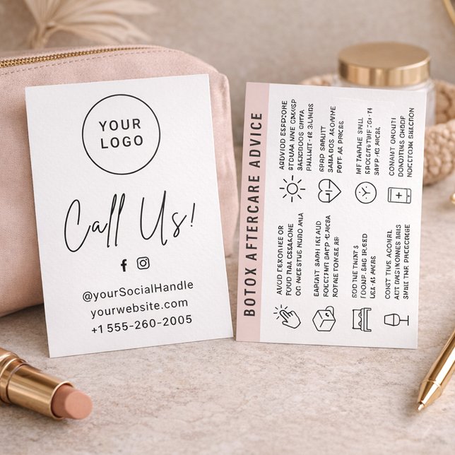 Cartão de instruções de assistência pós-tratamento (Custom Logo Injection Aftercare Instruction Card)