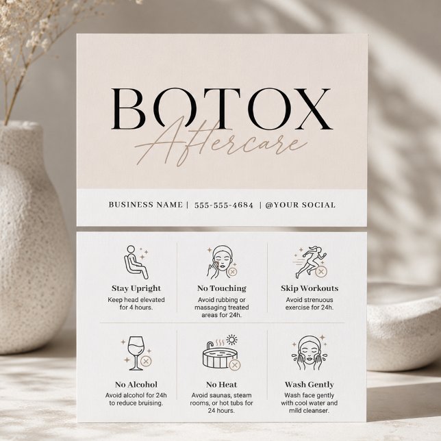 Cartão de Instruções de Pós-Tratamento de Botox Be (Criador carregado)