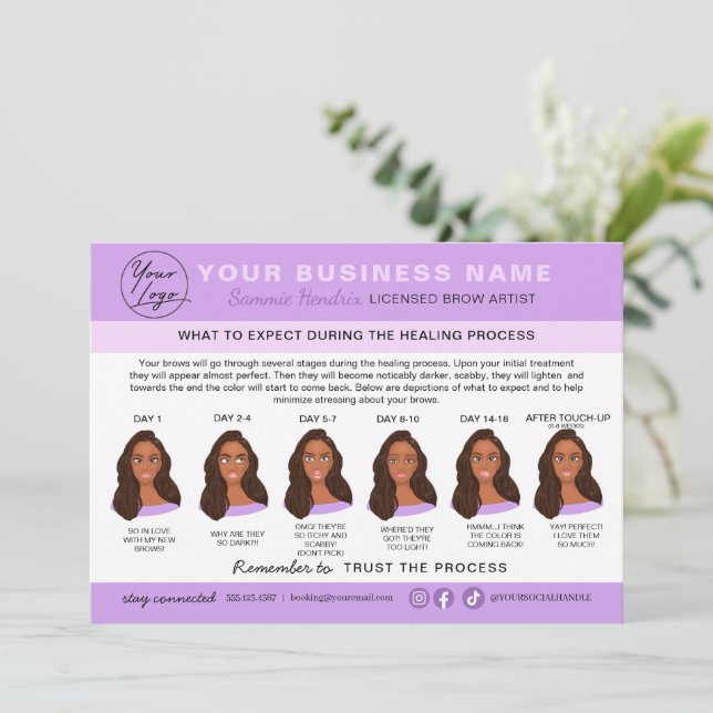 Cartão de instruções de pós-tratamento de microbex (Em pé/Frente)