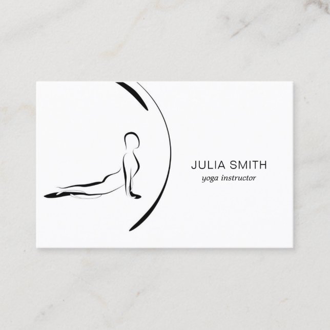 Cartão de instrutor de ioga com duas poses de ioga (Frente)