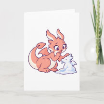 Cartão de Inverno Ember e o Dragão de Neve Derreti