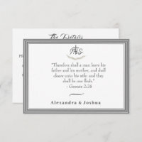 Cartão de Invólucro Católico Verso-Bíblia