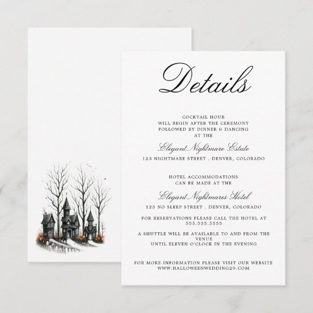 Cartão de Invólucro da Vila Halloween (Frente/Verso)