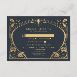 Cartão de Invólucro de Casamento do Lotus Art Nouv