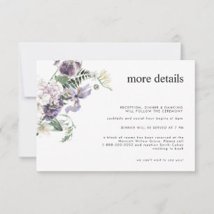 Cartão de Invólucro Floral Púrpura Elegante