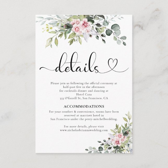 Cartão de Invólucro Rosa Rosa Verde (Frente)