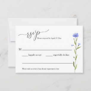 Cartão De Invólucro Rsvp De Casamento De Flor Se