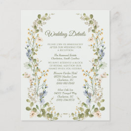 Cartão de Invólucro Verde Elegante de Flor Selvage