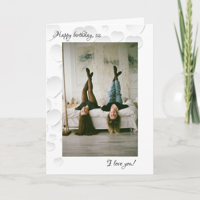 Cartão de irmã de aniversário feliz (Frente)