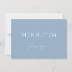 Cartão de Item de Menu Azul com Suspensão Whimsica