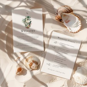 Cartão de Itinerário de Boas-Vindas para Casamento