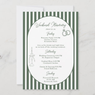 Cartão de Itinerário de Casamento Cabana Préppy co