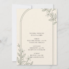 Cartão de Itinerário de Fim de Semana de Casamento