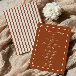 Cartão de Itinerário de Fim de Semana de Casamento