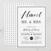 Cartão de Jantar de Ensaios de Casamento com Tipog