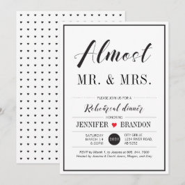 Cartão de Jantar de Ensaios de Casamento com Tipog