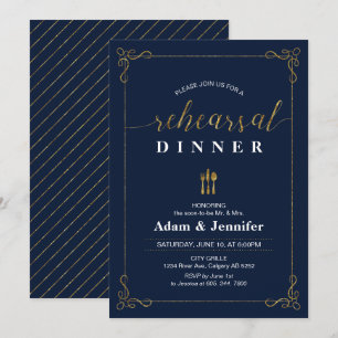 Cartão de Jantar de Ensaios de Casamento com Tipog