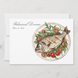 Cartão de Janto de ensaio de aquarela mediterrânic