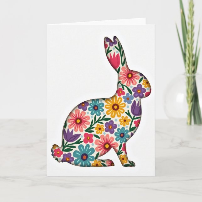 Cartão de Jardim de Flores de Animais da Primavera (Frente)
