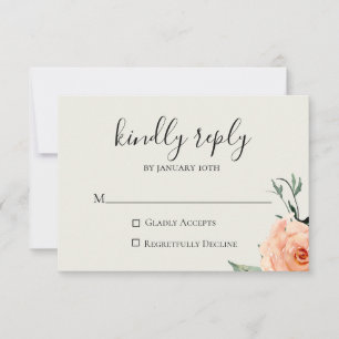 Cartão de Jardin De Fleurs Casamento RSVP