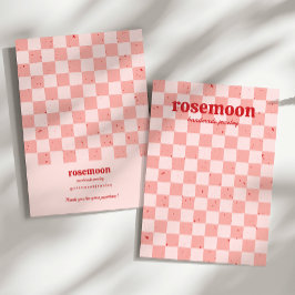 Cartão de joalharia retro verificado vermelho