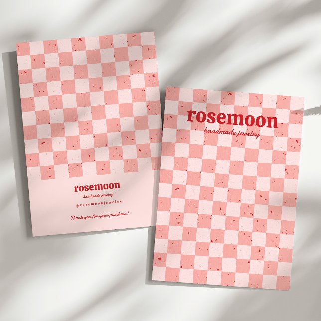 Cartão de joalharia retro verificado vermelho (Criador carregado)