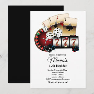 Cartão de Jogada Poker, convite para festa do cas